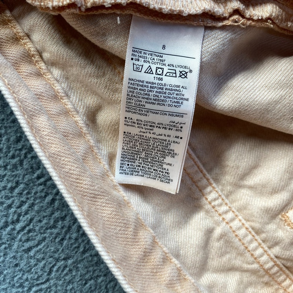 Old Navy Mid Rise Baggy Wide Leg Jeans Womens Size 8 Peach Denim Pockets - Picture 10 of 14